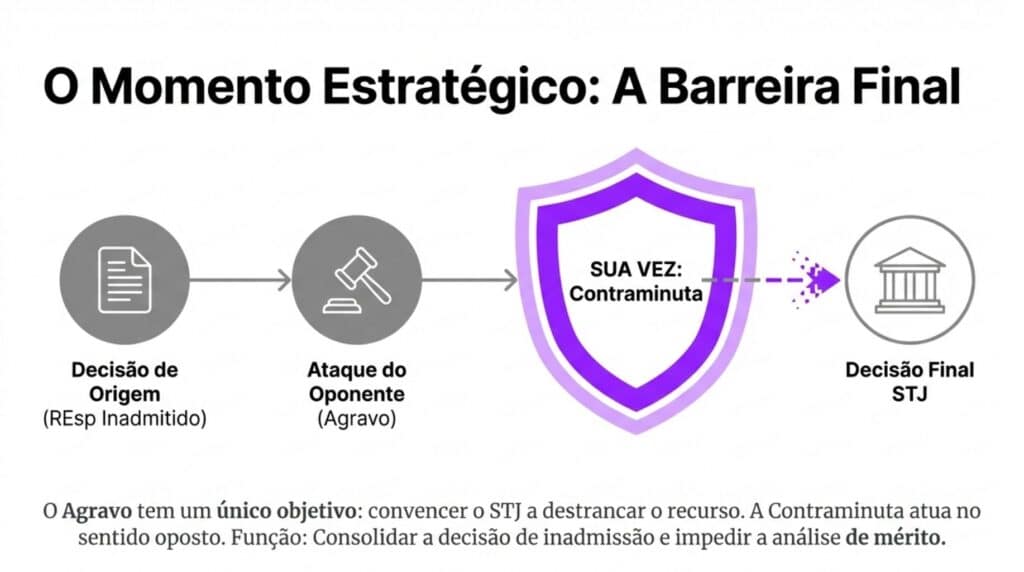 Explicação sobre contraminuta ao agravo em recurso especial