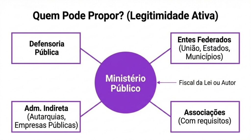 Infográfico sobre quem pode propor ação civil pública