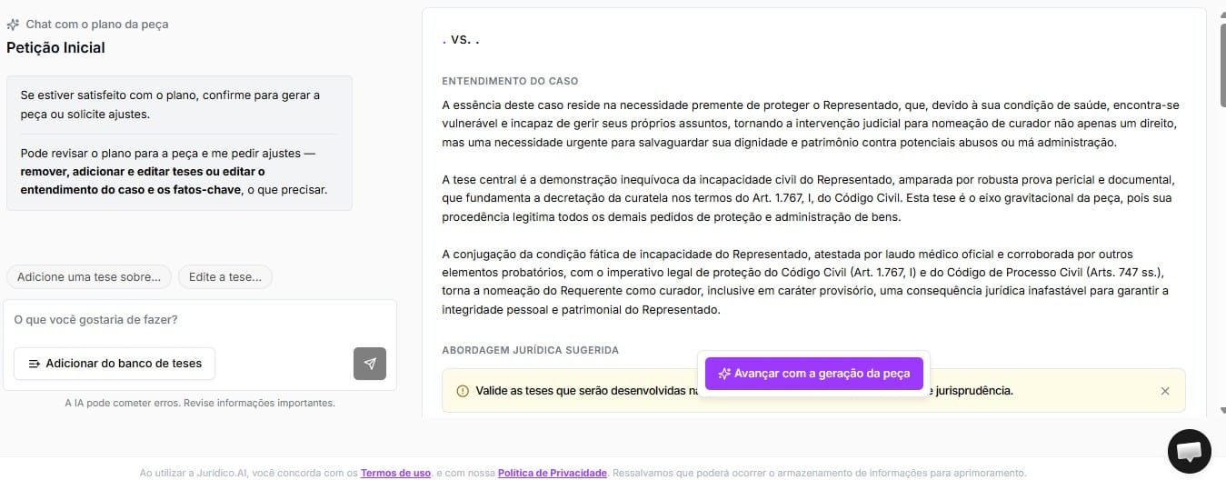 Prévia da ação de curatela