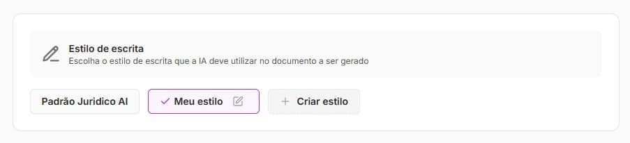 Escolha do estilo de escrita
