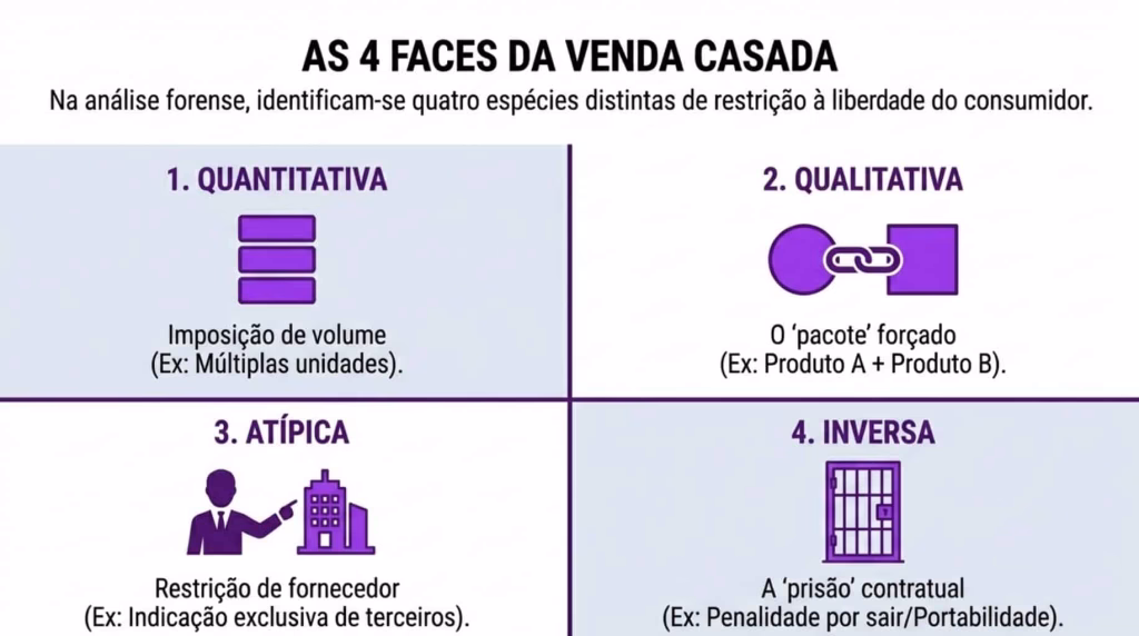 Infográfico com tipos de venda casada