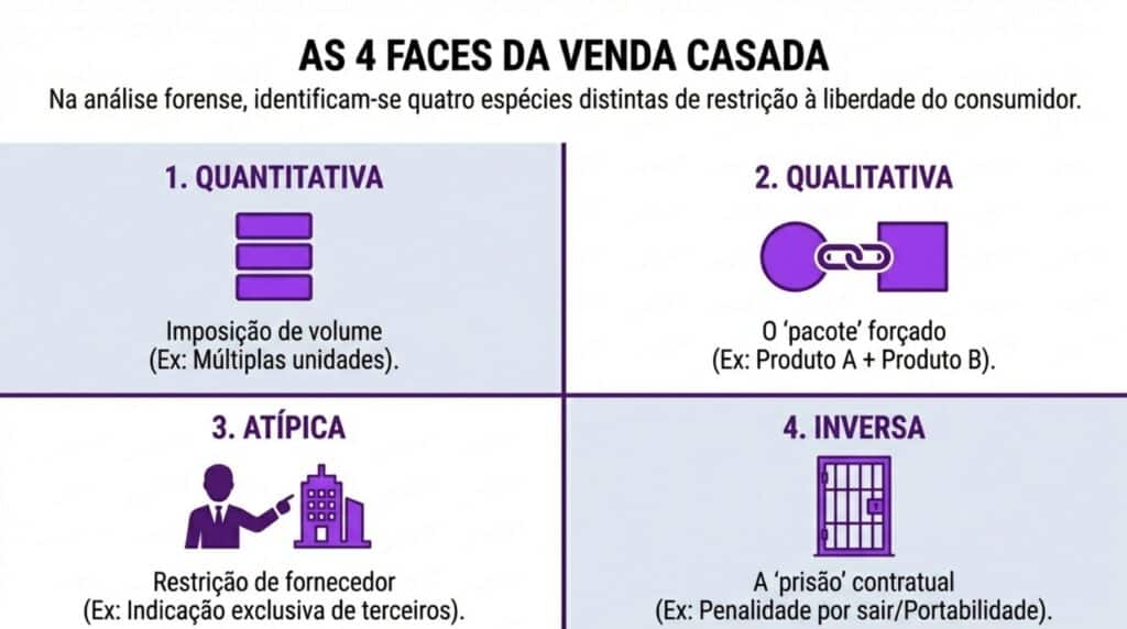 Infográfico com tipos de venda casada