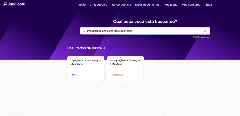 Buscador para criar o modelo de Impugnação aos Embargos à Ação Monitória