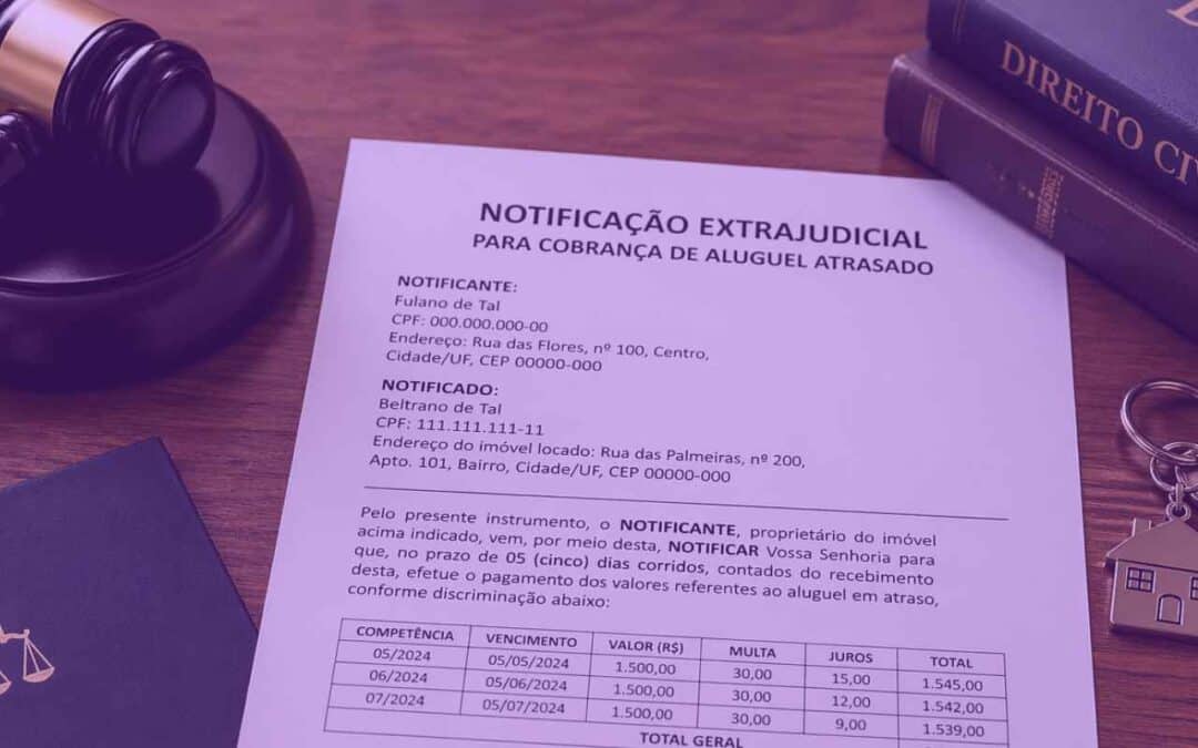 Modelo de  Notificação extrajudicial para cobrança de aluguel atrasado