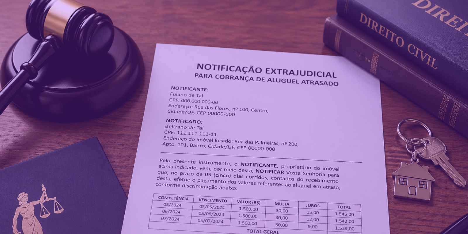 Saiba como usar a notificação extrajudicial para cobrança de aluguel atrasado na prática: fundamentos legais, requisitos do documento, próximos passos e modelo editável para advogados.