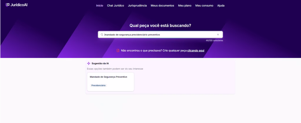 Pesquisa do modelo de Mandado de segurança previdenciário preventivo

