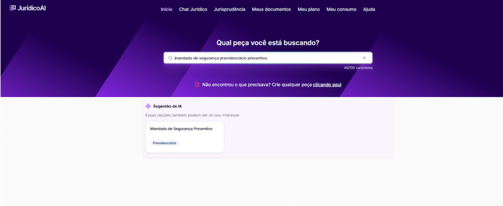 Pesquisa do modelo de Mandado de segurança previdenciário preventivo
