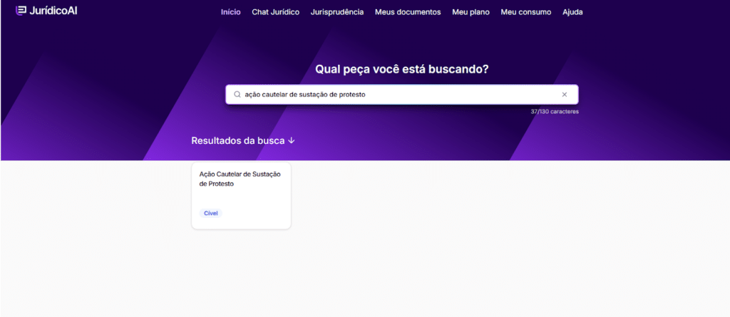 Pesquisa do modelo de Ação Cautelar de Sustação de Protesto