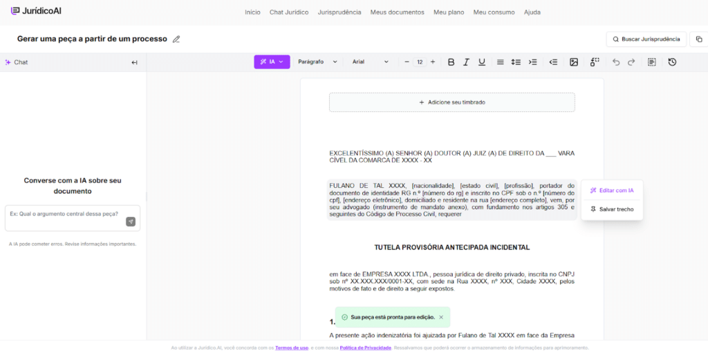 Tutela Provisória Antecipada Incidental finalizada. 