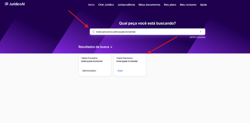 Pesquisa do modelo de Tutela Provisória Antecipada Incidental