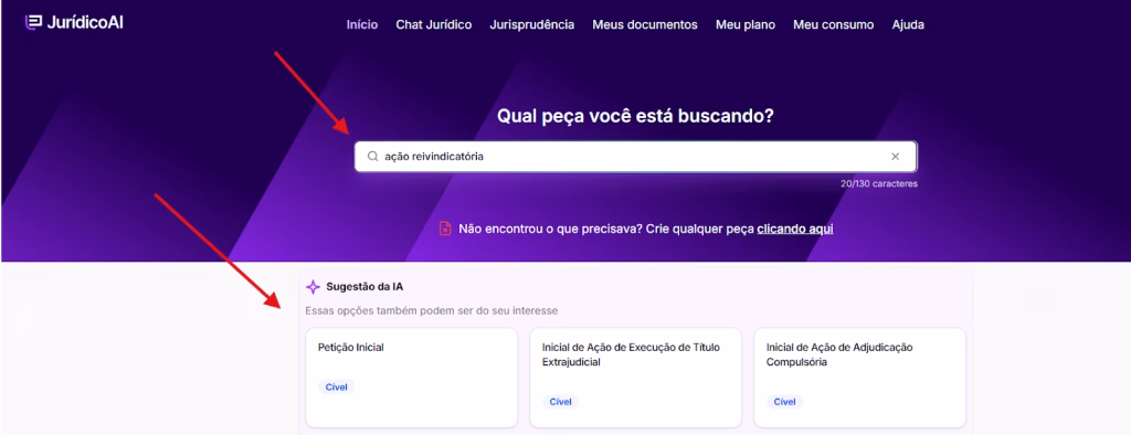 Pesquisa do modelo de Ação Reivindicatória