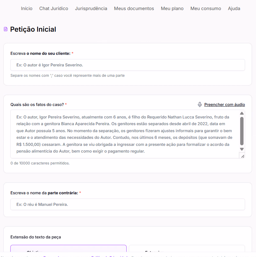 Informações para criar o Modelo de Ação Reivindicatória