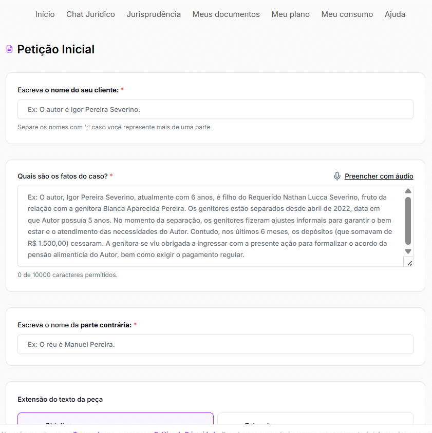 Informações para criar o Modelo de Ação Reivindicatória
