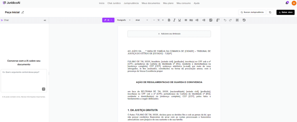 de Ação de Regulamentação de Visitas finalizado.