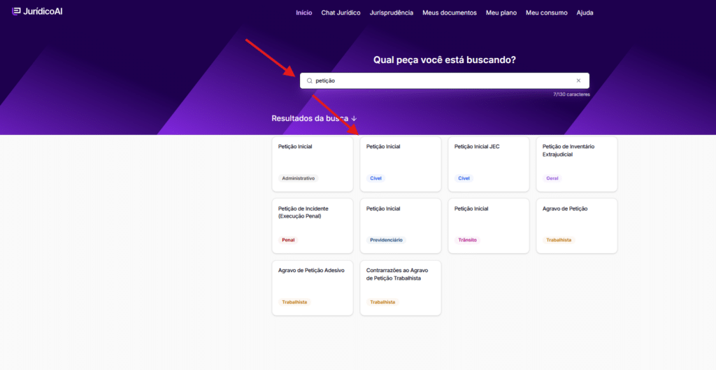 Pesquisa do modelo de Ação de Regulamentação de Visitas 