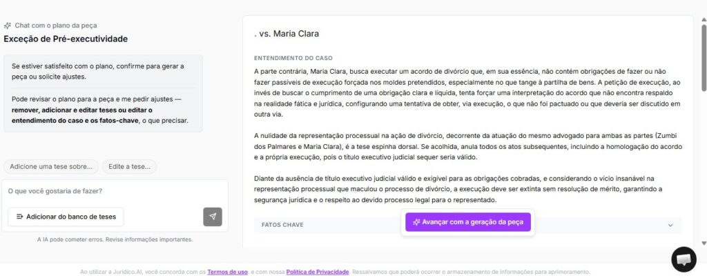 tela de prévia da exceção de pré-executividade
