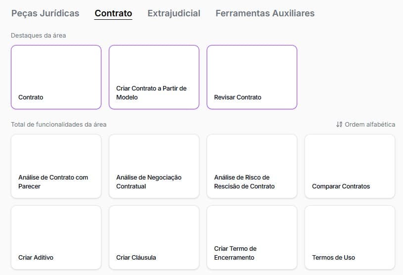 Funcionalidades de contratos