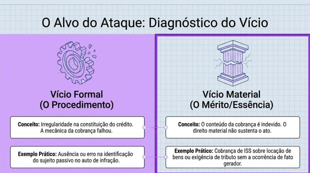 Diferença entre vício formal e material