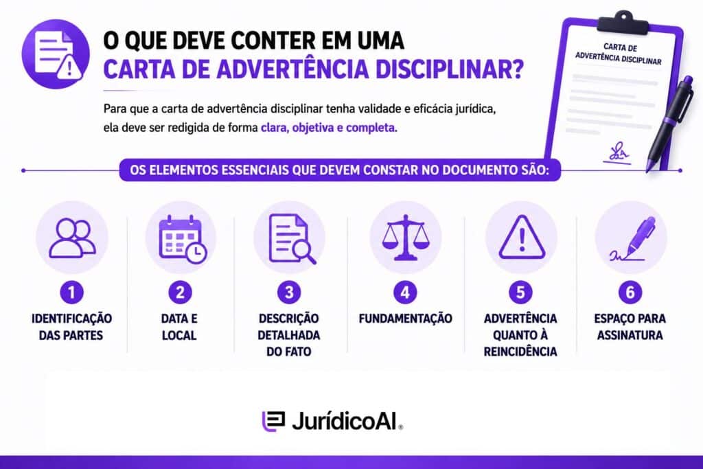 O que deve conter em uma Carta de Advertência Disciplinar?