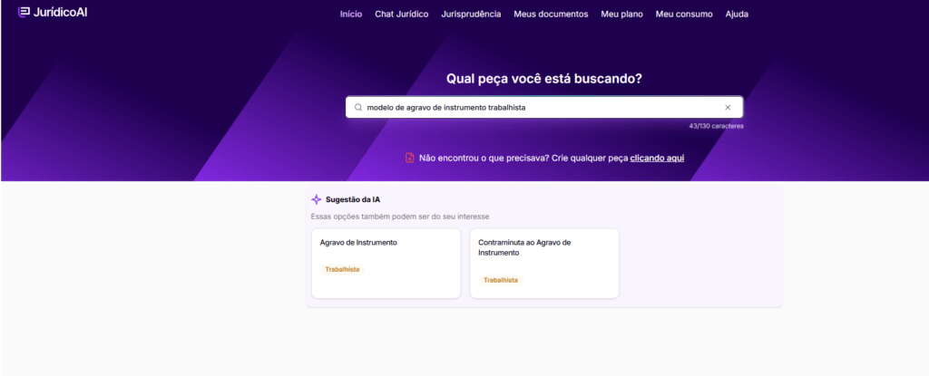 Pesquisa do modelo de Agravo de Instrumento Trabalhista