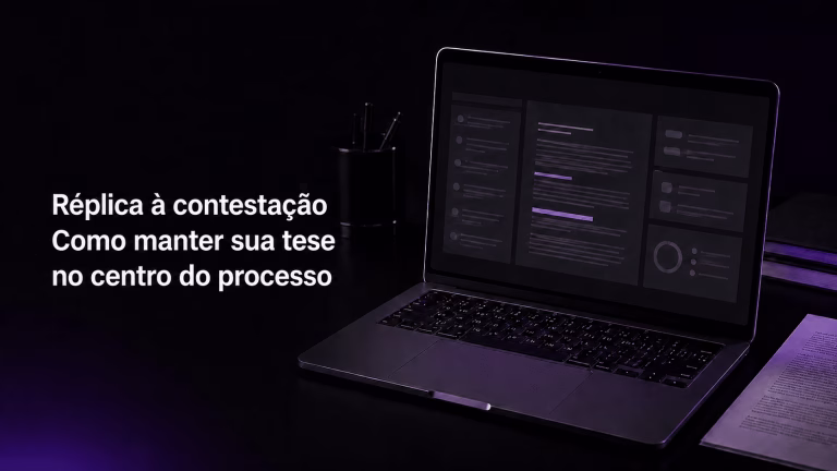 Notebook utilizado para analisar uma réplica à contestação e os argumentos do processo.