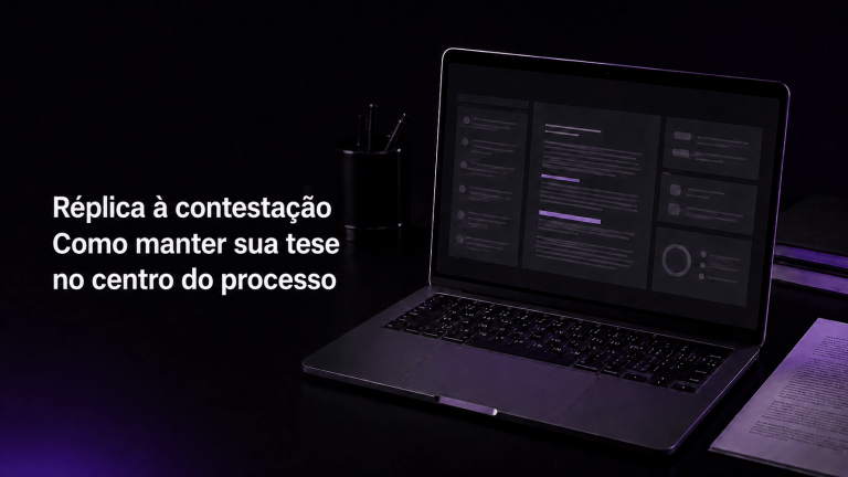 Notebook utilizado para analisar uma réplica à contestação e os argumentos do processo.