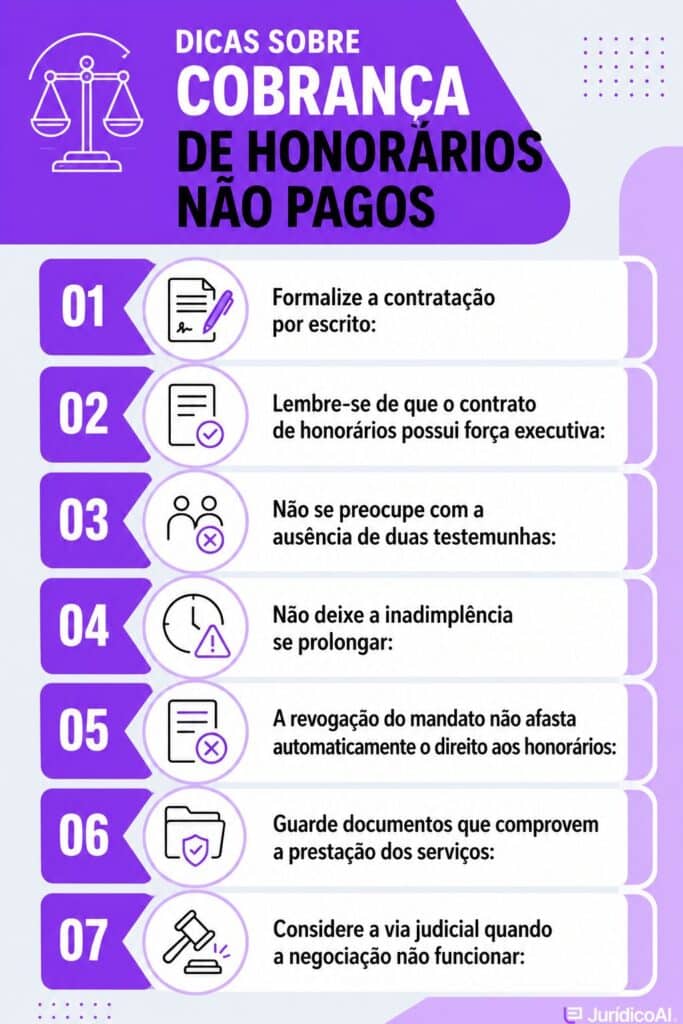 Dicas sobre cobrança de honorários não pagos