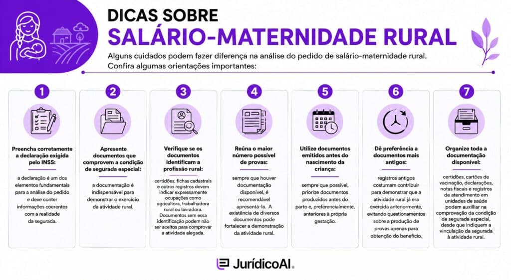 Confira um modelo de petição de salário-maternidade rural, entenda os requisitos do benefício, os documentos necessários e como elaborar o pedido de forma adequada.
