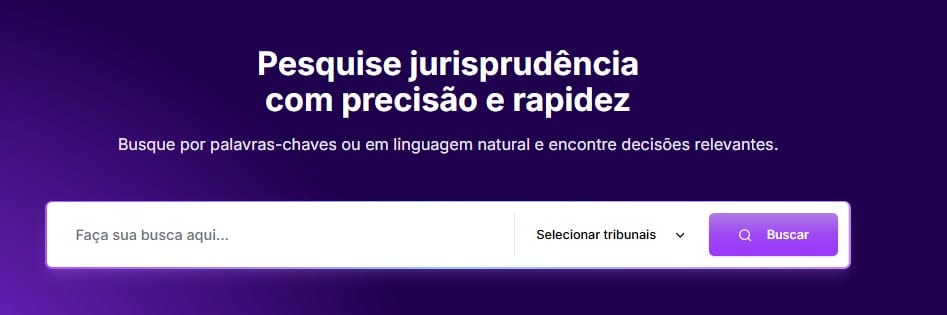 Tela para pesquisar jurisprudências