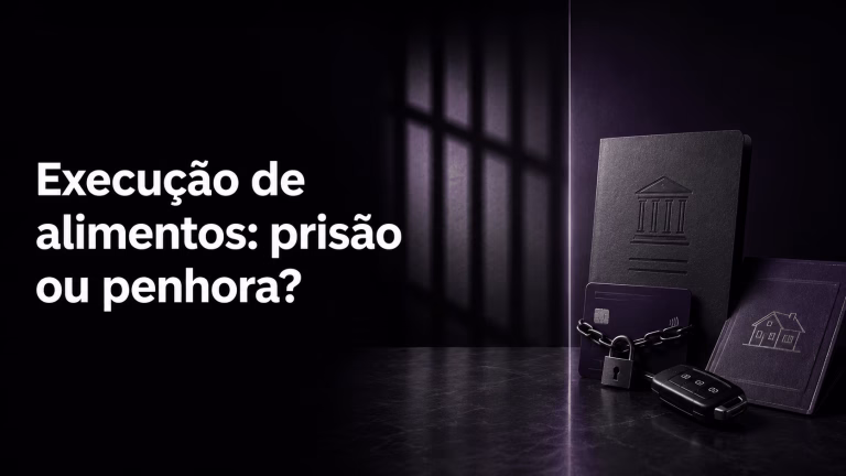 Representação da prisão civil e da penhora de bens na execução de alimentos.
