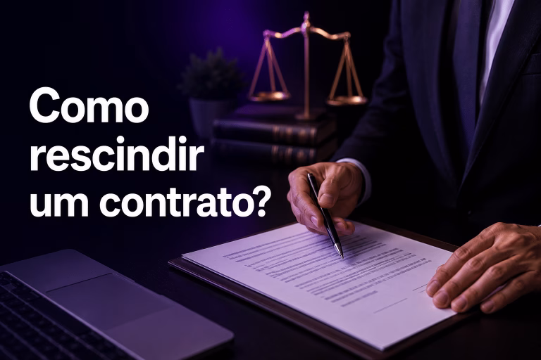 Advogado analisando como rescindir um contrato e os cuidados antes do encerramento