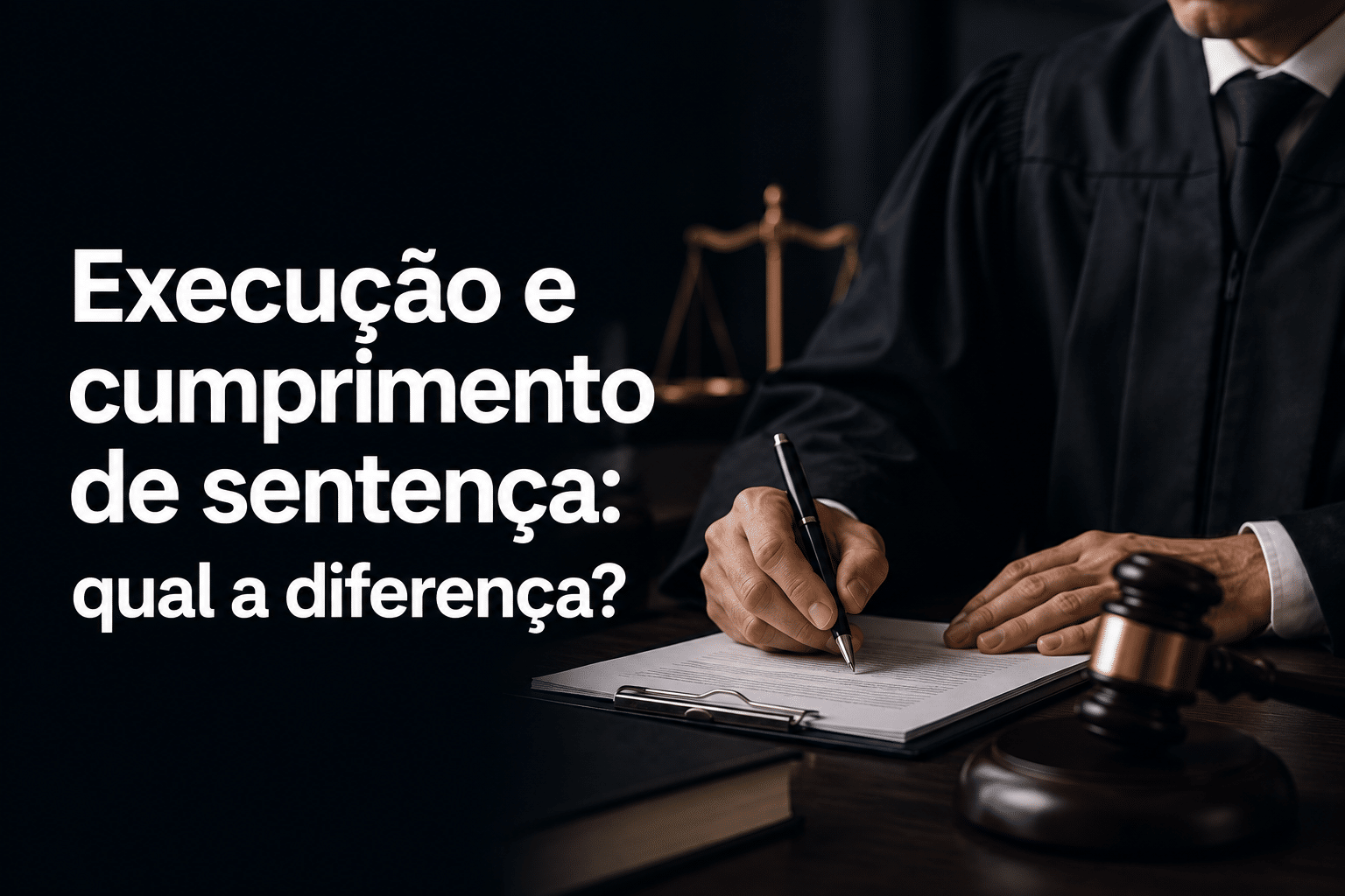 Juiz analisando processo sobre execução e cumprimento de sentença