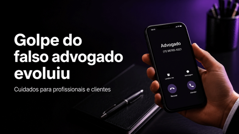 Pessoa recebe ligação identificada como advogado, ilustrando o golpe do falso advogado por spoofing.