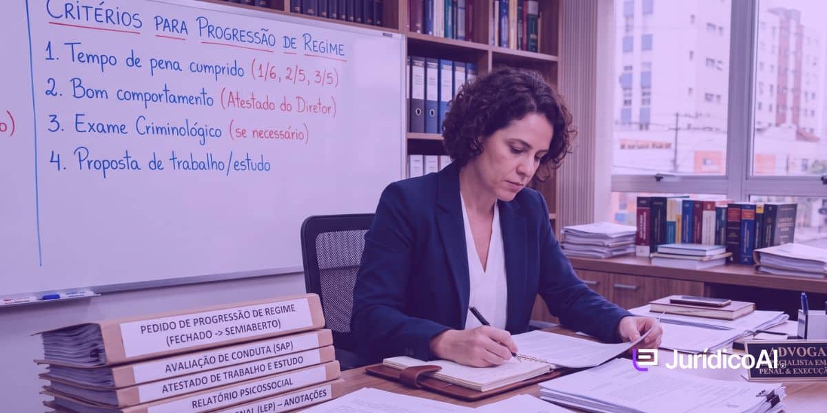 Progressão de Regime Saiba o que é a progressão de regime, quais são os requisitos objetivos e subjetivos, os percentuais de cumprimento da pena e as regras aplicáveis na execução penal.