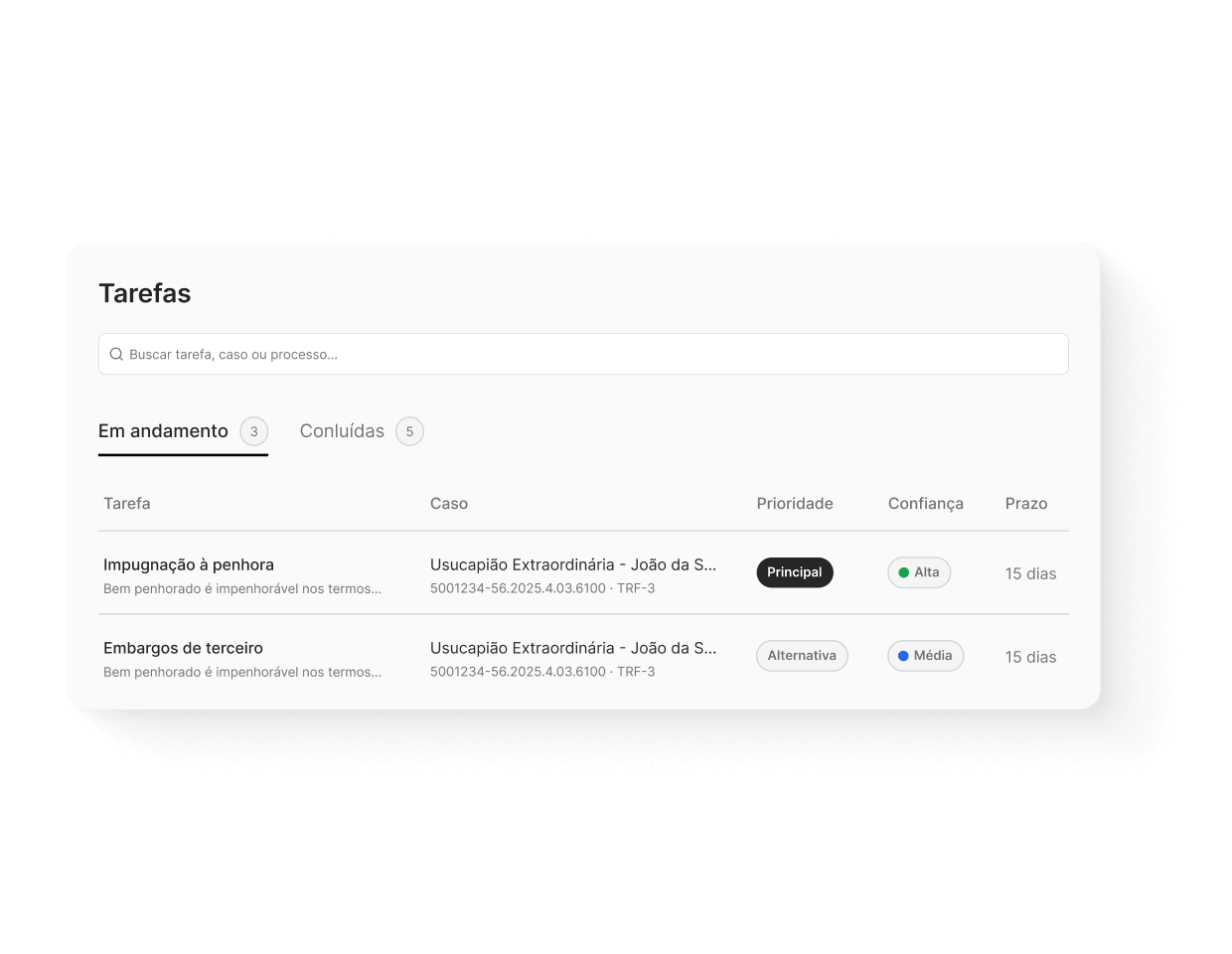 Alerta de pendências