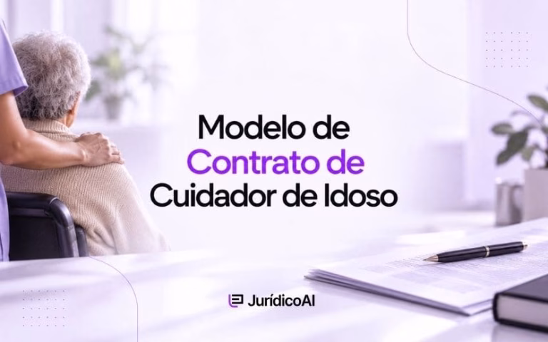 Modelo de Contrato de Cuidador de Idoso para formalizar a relação de trabalho doméstico, com cláusulas sobre jornada, remuneração, direitos trabalhistas, FGTS e rescisão.