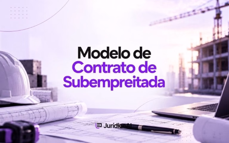 Modelo de Contrato de Subempreitada para formalizar a execução total ou parcial de uma obra por terceiro, com cláusulas sobre serviços, materiais, pagamentos, prazos, responsabilidades, penalidades e rescisão.