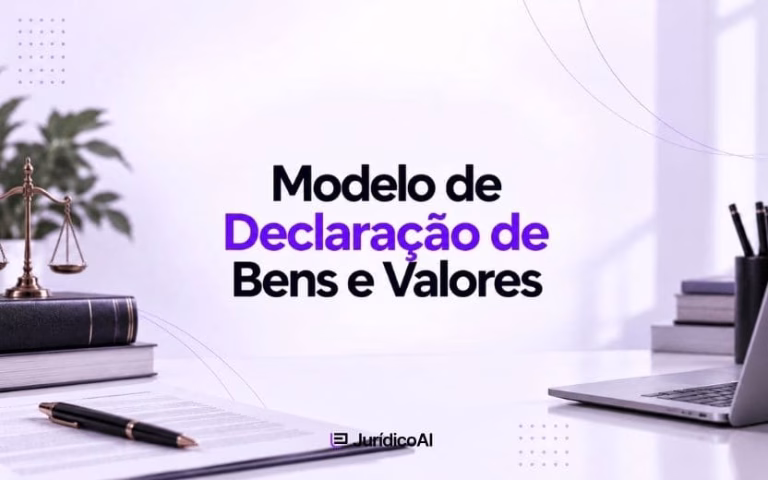 Modelo de Declaração de Bens e Valores com opções para declaração positiva ou negativa e cláusula de veracidade das informações.