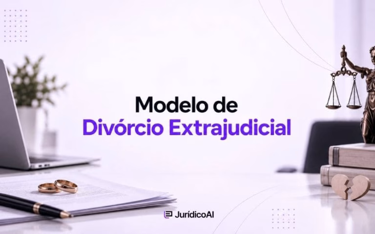 Modelo de divórcio extrajudicial para organizar informações, partilha, nome, alimentos e documentos necessários à escritura pública.