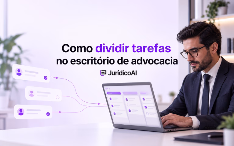 Tabela sobre como dividir as tarefas no escritório de advocacia com apoio da Jurídico AI
